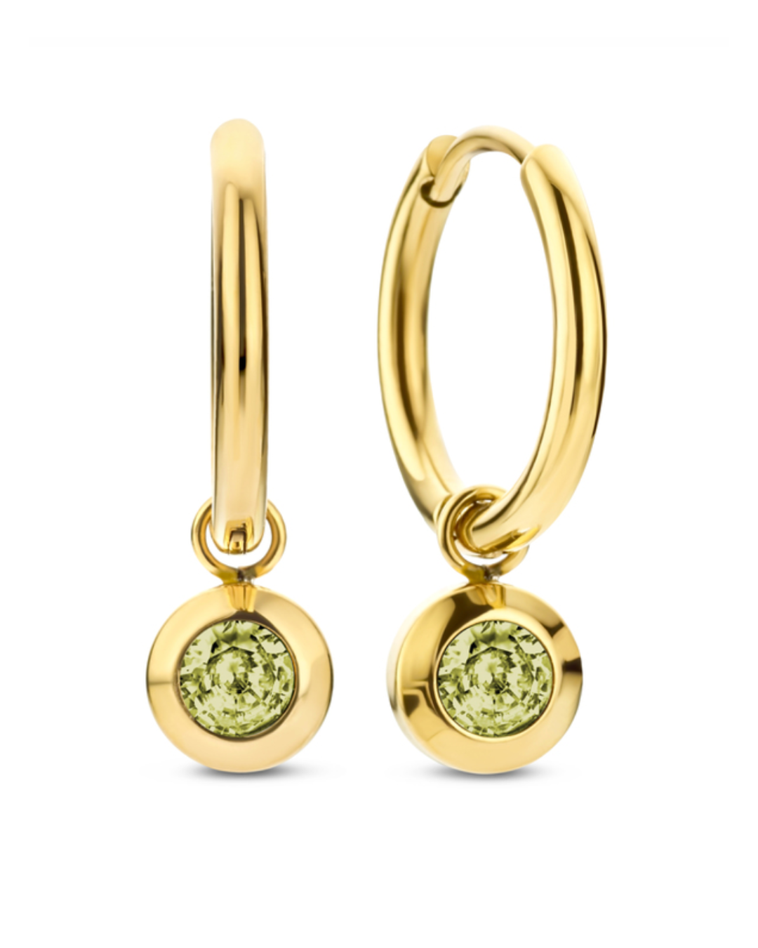 Hoop Earrings With Colored Zirconia Stones