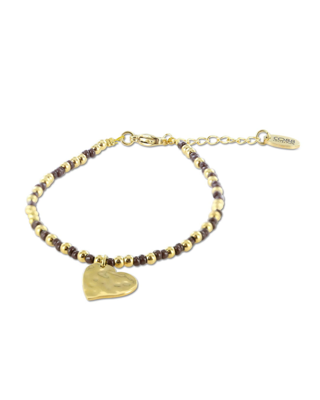 Beaded Bracelet With Hammered Heart