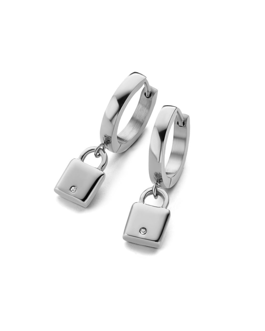 Hoop Earrings With Lock