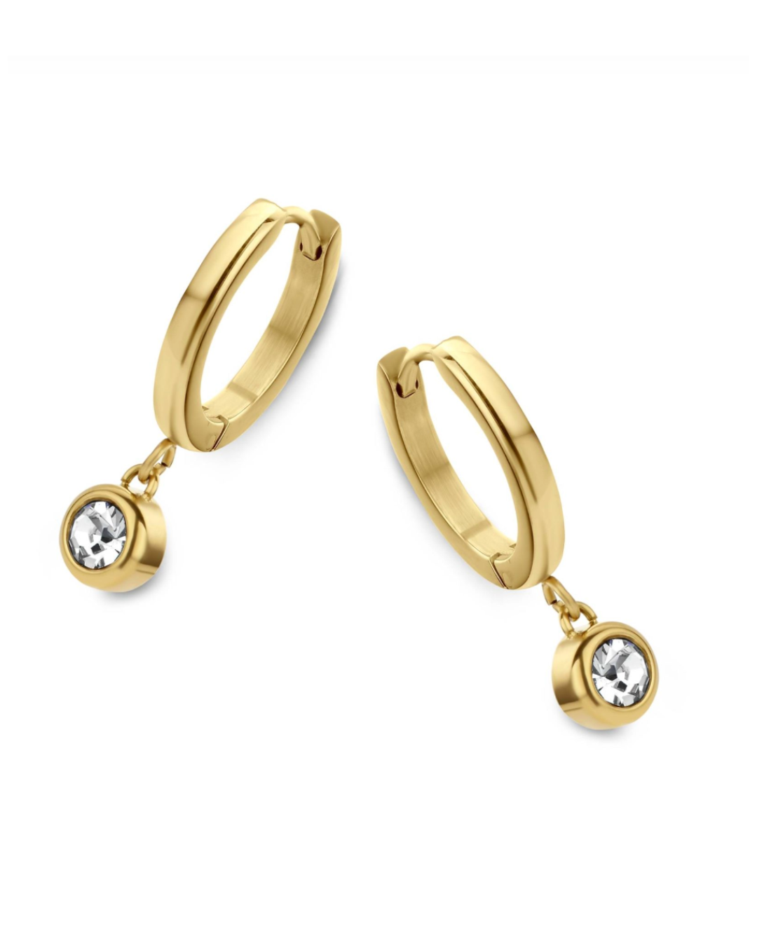 Hoop Earrings With Zirconia Stones